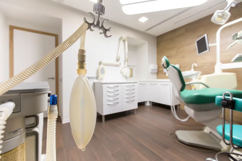 Dental treatment room with modern equipment